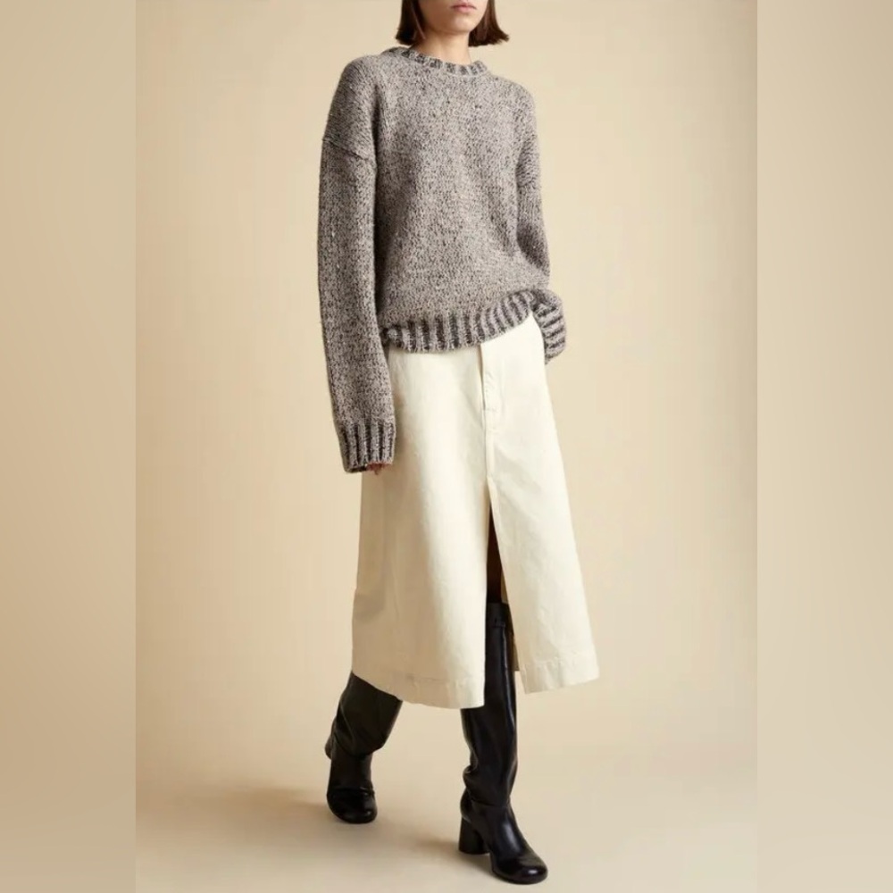 Khaite, the Charlene Skirt in Ivory White, size 32